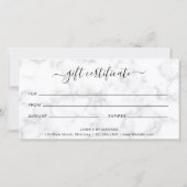 Moderne Marmeren Wimpers Elegant Geschenkcertifica (Achterkant)