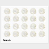Moderne Marmeren Witte Monogrammed Wax Seal Sticke Ronde Sticker (Vel)