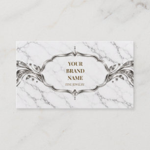 Moderne Marmeren Zilveren Mini Armband Wrap Card Visitekaartje
