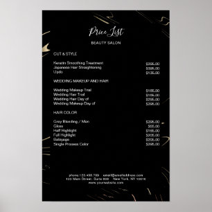 Moderne Marmeren Zwarte Gouden Prijzenlijst Poster