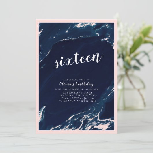 Moderne marmerfeest en marmer kaart (Staand voorkant)