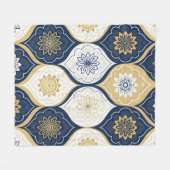 Moderne Marokkaanse Geometrische Naadloos Patroon Fleece Deken (Voorkant (Horizontaal))