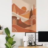 Moderne Marokkaanse minimalistische wandkunstposte Poster (Thuiskantoor)