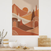Moderne Marokkaanse minimalistische wandkunstposte Poster (Keuken)