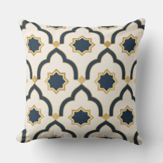 Moderne Marokkaanse Navy Gouden Geometrische Kusse Kussen