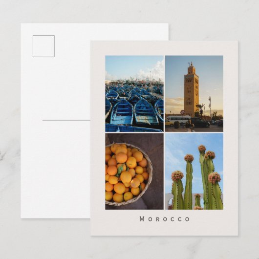 Moderne Marokko Reis Collage Ansichtkaart Briefkaart (Voorkant / Achterkant)