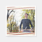 Moderne maroo- en goudstapes Afstuderen Napkins Servetten (Voorkant)