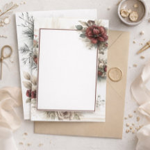 Moderne Maroon Bloemen Blank Huwelijk