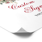 Moderne Maroon Bloemen Eucalyptus Goud Aangepaste Poster (Hoek)