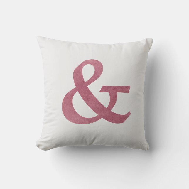 Moderne maroon, getextureerd ampersand en symbool kussen (Voorkant)