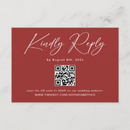 Moderne Maroon Huwelijks RSVP  Informatiekaartje