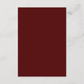 Moderne Maroon Huwelijksdetails Qr Code Informatiekaartje (Achterkant)