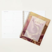 Moderne maroon Mauve & Gold Abstract Planner (Display)
