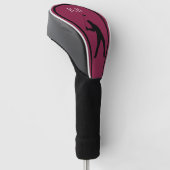 Moderne Maroon Monogram Golf Headcover Voor Heren (Schuin)