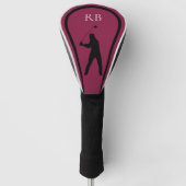 Moderne Maroon Monogram Golf Headcover Voor Heren (Voorkant)