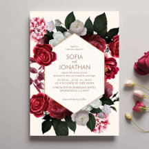 Moderne Maroon rustieke Floral Fall bruiloft