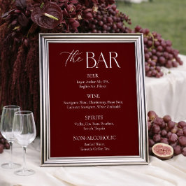 Moderne Maroon Trouwbar Poster