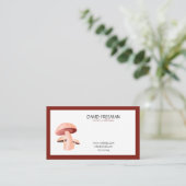 Moderne maroon & White Toadstool Mushroom catering Visitekaartje (Staand voorkant)