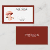Moderne maroon & White Toadstool Mushroom catering Visitekaartje (Voorkant / Achterkant)