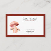 Moderne maroon & White Toadstool Mushroom catering Visitekaartje (Voorkant)