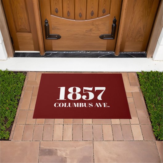 Moderne maroon wine Aangepast adres Deurmat (Buiten)