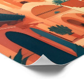 Moderne  Marrakech Marokko Flat Vector Art Poster (Hoek)