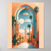 Moderne  Marrakech Marokko Flat Vector Art Poster (Voorkant)