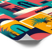 Moderne  Marrakech Marokko Flat Vector Art Poster (Hoek)