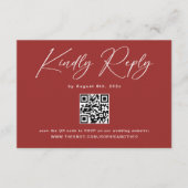 Moderne Marroon bruiloft RSVP Informatiekaartje (Voorkant)