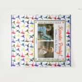 Moderne Martial Arts Karate Kids Verjaardag Achter Wandkleed (Voorkant (horizontaal))