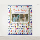 Moderne Martial Arts Karate Kids Verjaardag Achter Wandkleed (Voorkant)