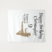 Moderne Martial Arts Karate Kids Verjaardag Achter Wandkleed (Voorkant (horizontaal))