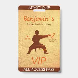 Moderne Martial Arts Karate Verjaardagsfeest VIP P Badge
