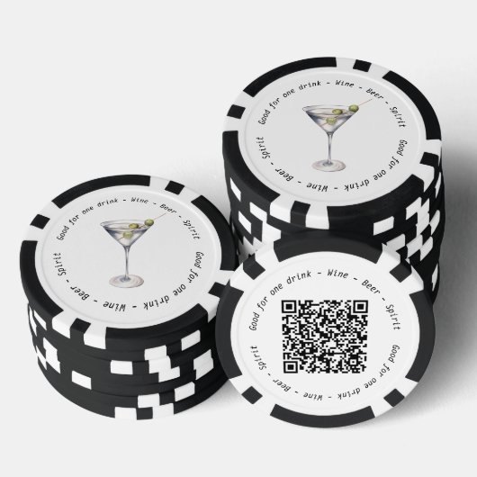 Moderne Martini Business Event Drink Voucher Poker Chips (Opstapeling)