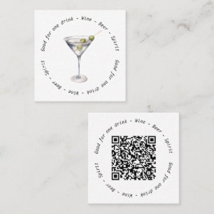 Moderne Martini Business Event Drink Voucher Vierkante Visitekaartje