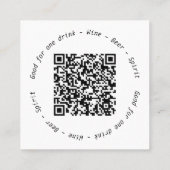 Moderne Martini Business Event Drink Voucher Vierkante Visitekaartje (Achterkant)