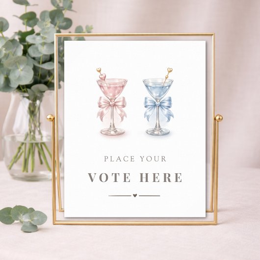 Moderne Martini Geslachtsonthulling Plaats Uw Stem Poster