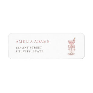 Moderne Martini Girl Baby Shower Retouradres Etiket