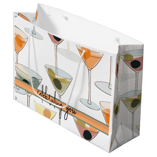 Moderne Martini Olijven en glazen uit de Middeleeu Groot Cadeauzakje (Voorkant Gekanteld)