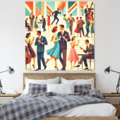 Moderne Martini's uit het midden van de eeuw bij d Canvas Afdruk (Insitu (Slaapkamer))
