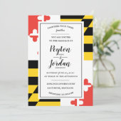 Moderne Maryland Vlag Trouw Uitnodiging (Staand voorkant)