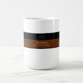 moderne masculinaire benaming bruin/zwart koffiemok (Center)