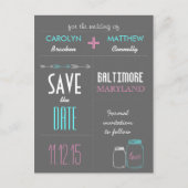 Moderne Masonjar | Pijlen Grijs Save the Date Kaar Aankondigingskaart (Voorkant)