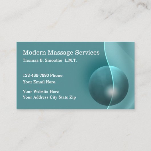 Moderne Massage Services visitekaartjes (Voorkant)