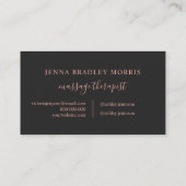 Moderne massage therapeutisch script roos gouden f visitekaartje (Achterkant)