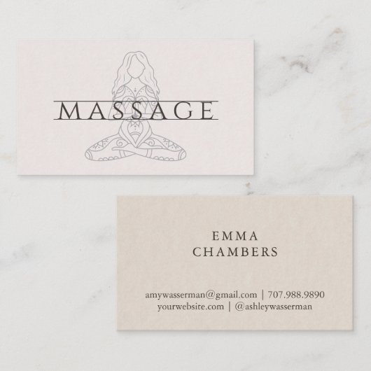 Moderne massage Therapist Lotus Pose Visitekaartje (Voorkant / Achterkant)