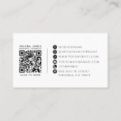 Moderne Massagetherapeut Foto QR-code Visitekaartje (Achterkant)