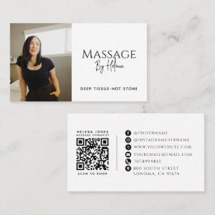 Moderne Massagetherapeut Foto QR-code Visitekaartje