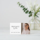 Moderne Massagetherapeut Foto QR-code Visitekaartje (Staand voorkant)