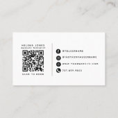 Moderne Massagetherapeut Foto QR-code Visitekaartje (Achterkant)